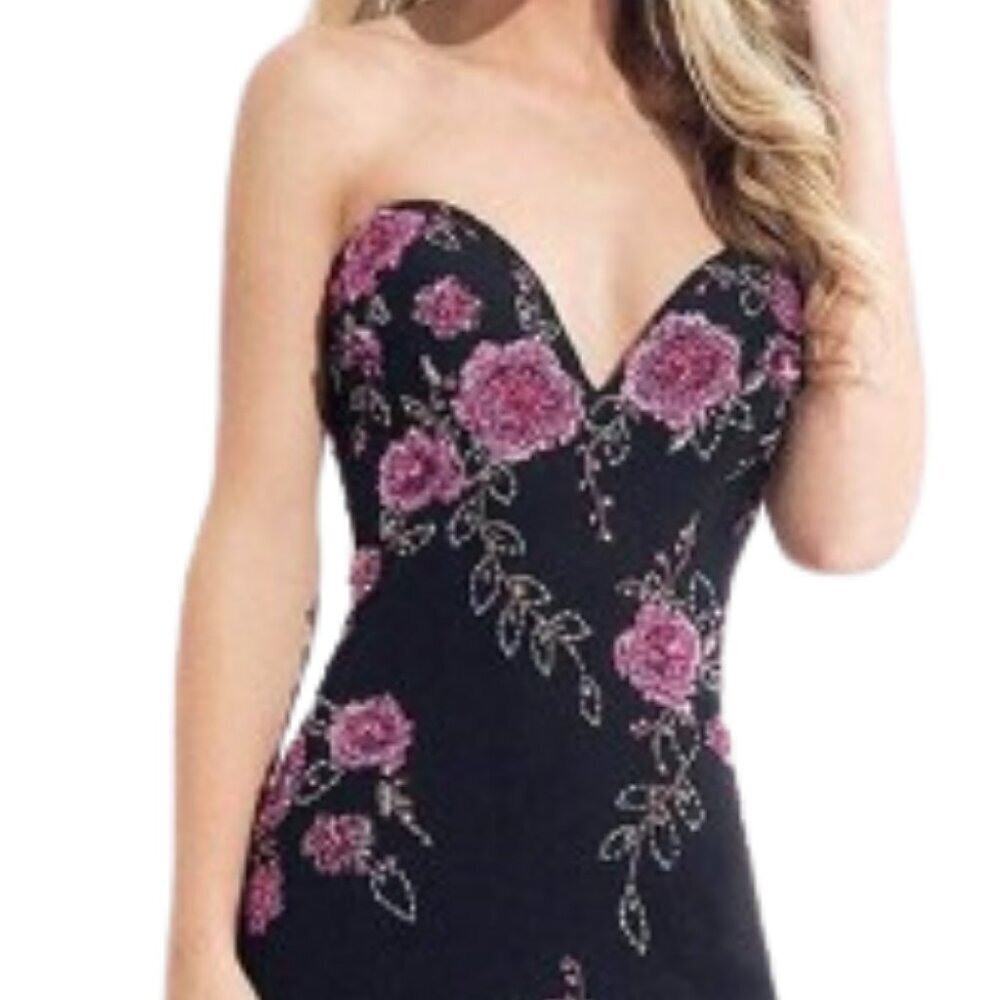 SALE NWT Rachel Allan 6203 Jersey Prom Dress Black Size 4 - Picture 4 of 6